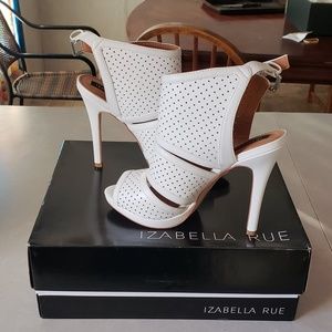 Izabella Rue white heels